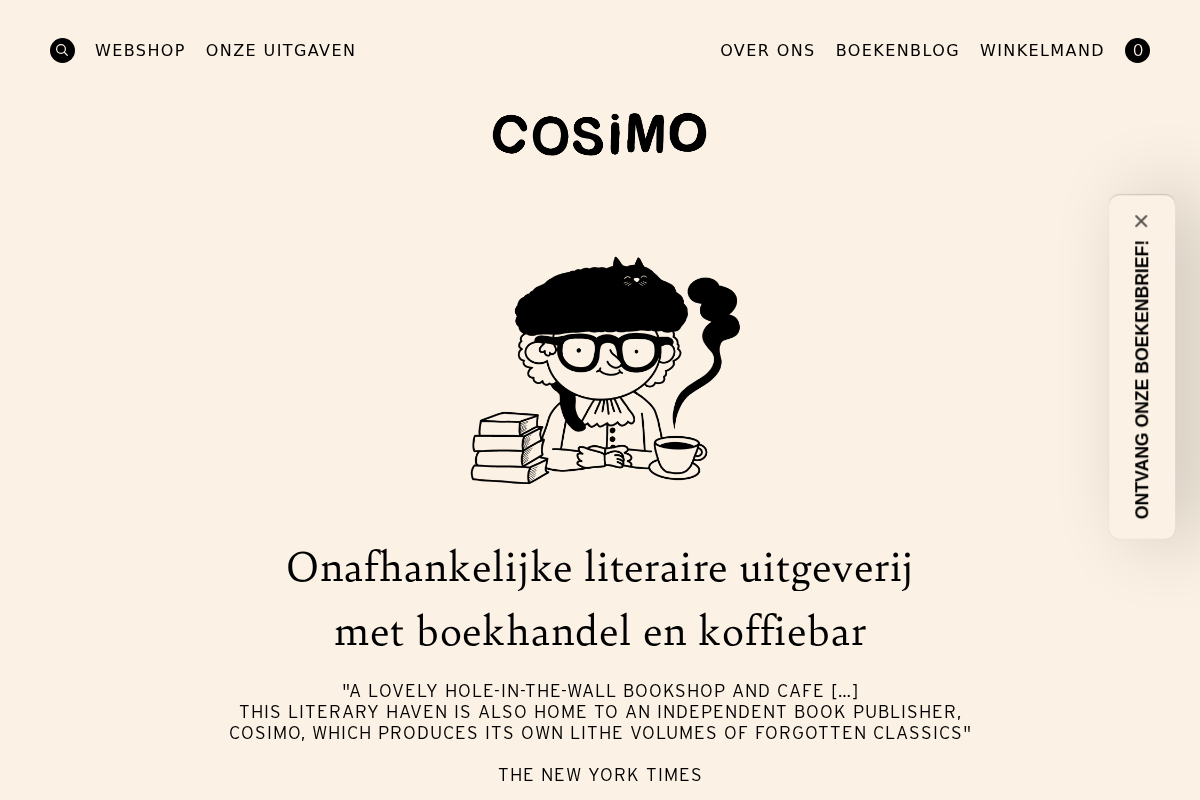 Uitgeverij Cosimo homepage screenshot