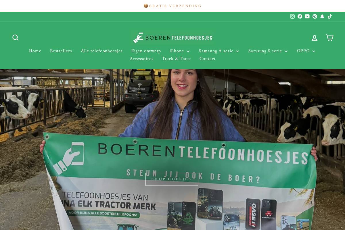 BoerenTelefoonhoesjes homepage screenshot