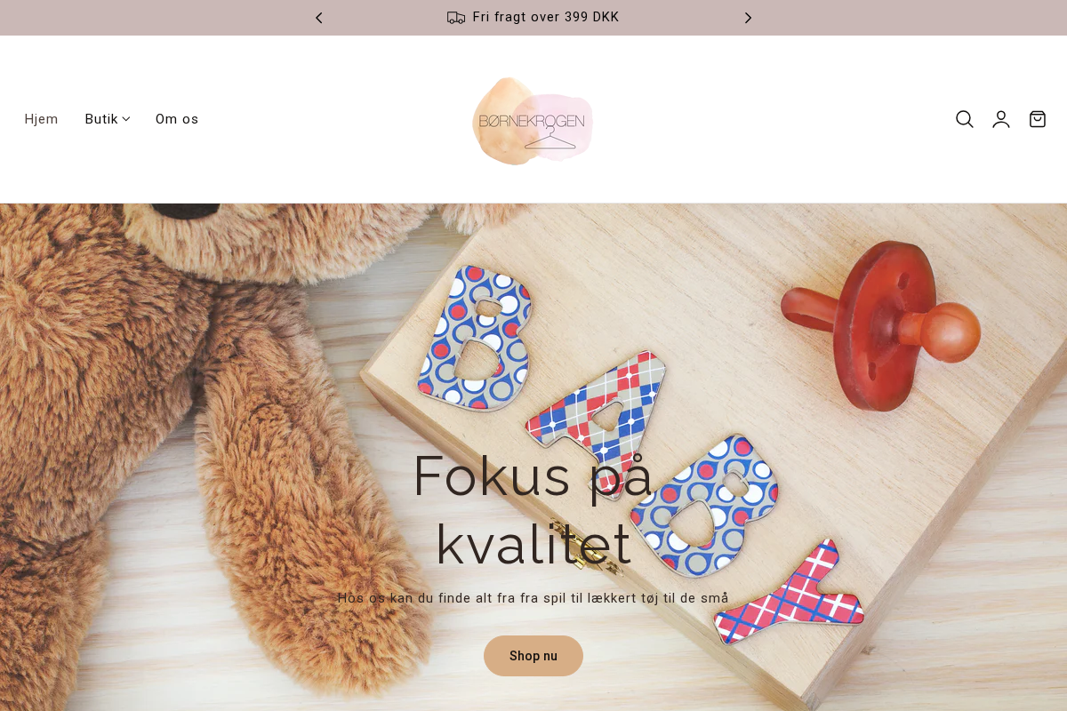 Børnekrogen homepage screenshot