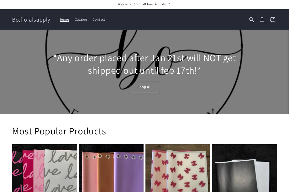 bofloralsupply.com homepage screenshot