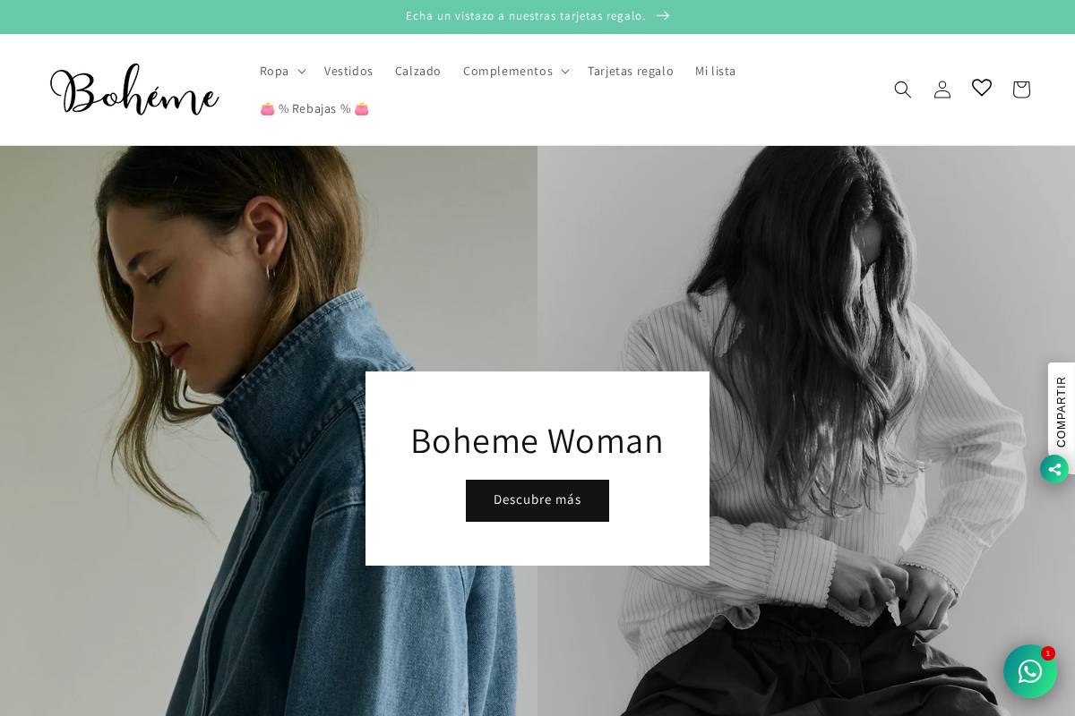 bohemewoman.es homepage screenshot