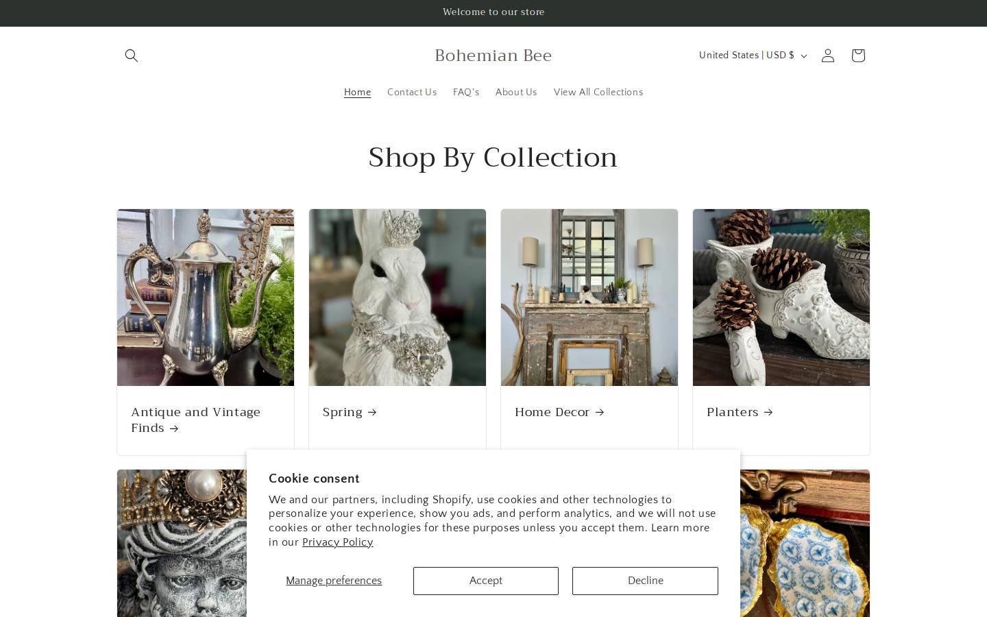 bohemianbee.art homepage screenshot
