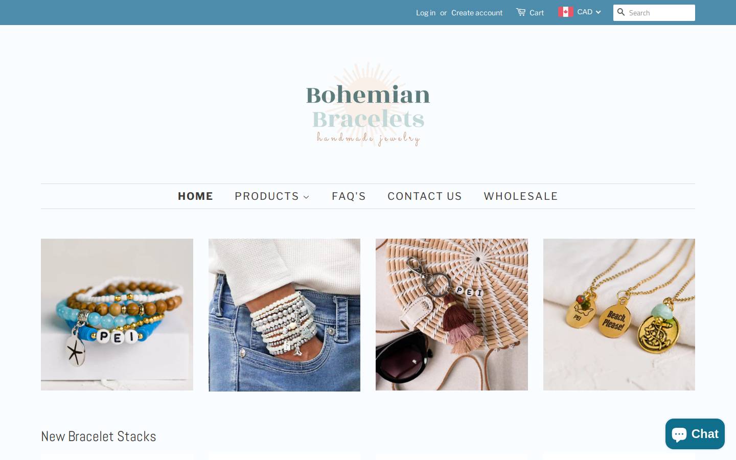 bohemianbracelets.com homepage screenshot