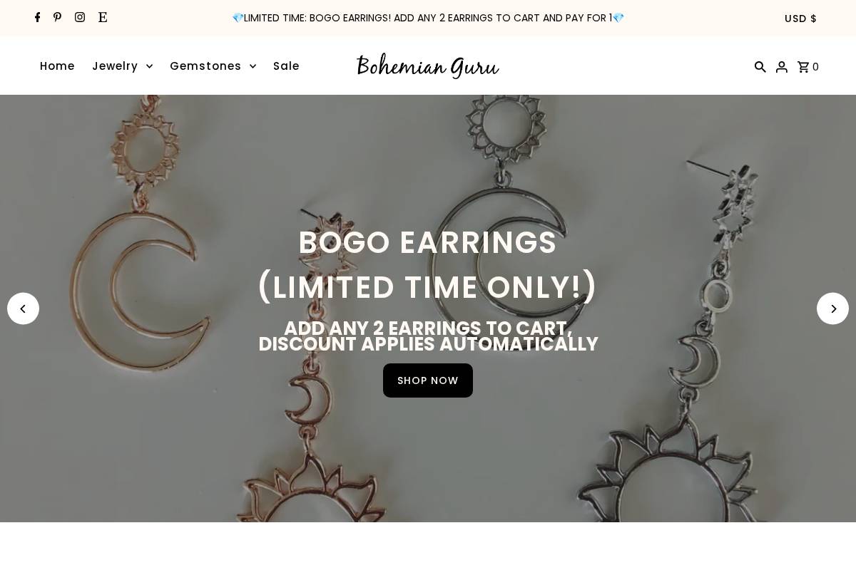 bohemianguru.com homepage screenshot