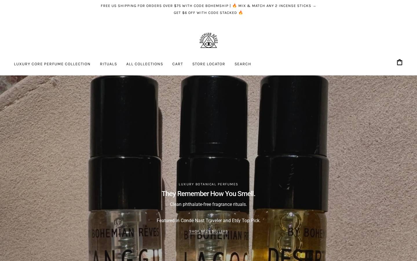 bohemianreves.com homepage screenshot