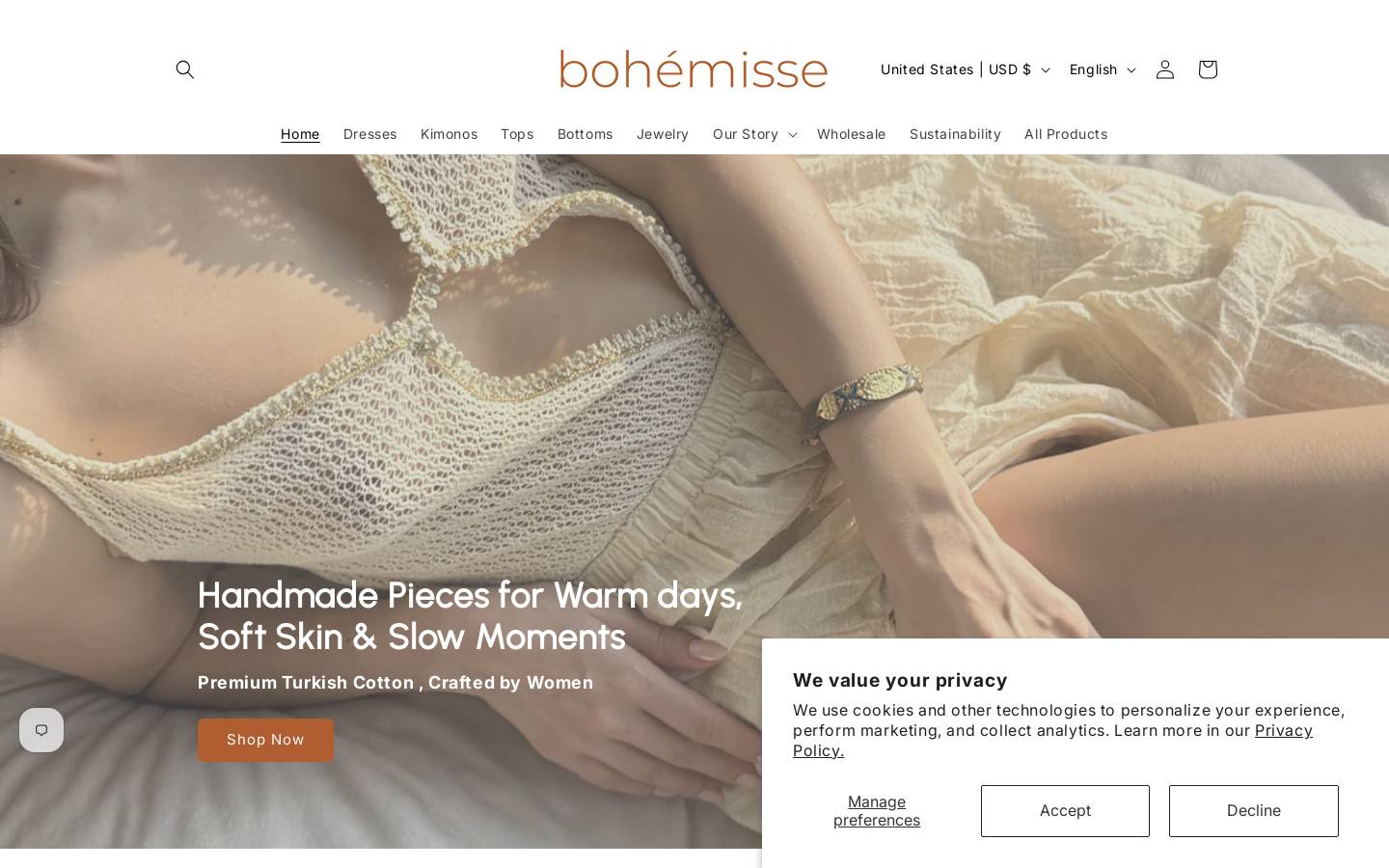 bohemisse.com homepage screenshot