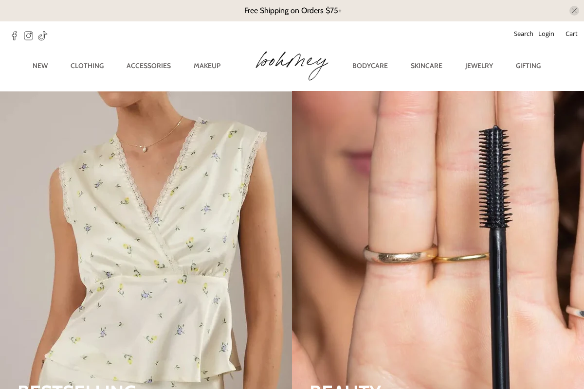 Bohmey Beauty homepage screenshot