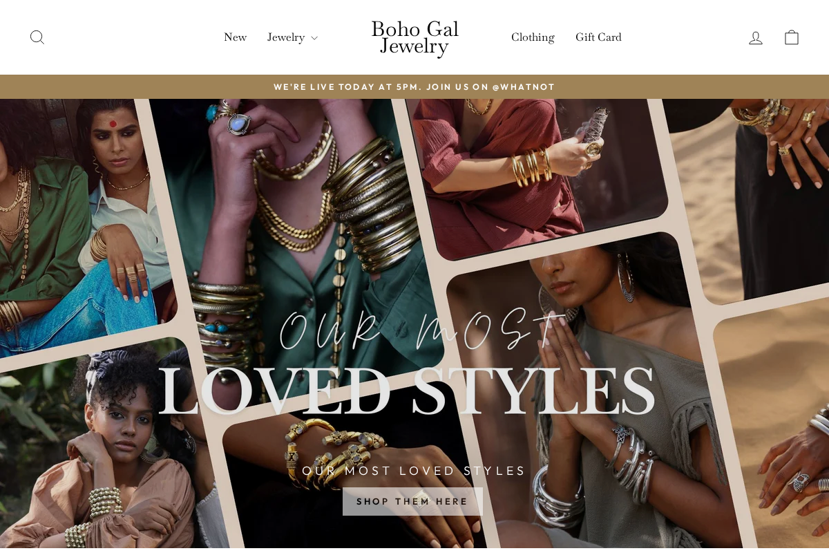 Boho Gal homepage screenshot