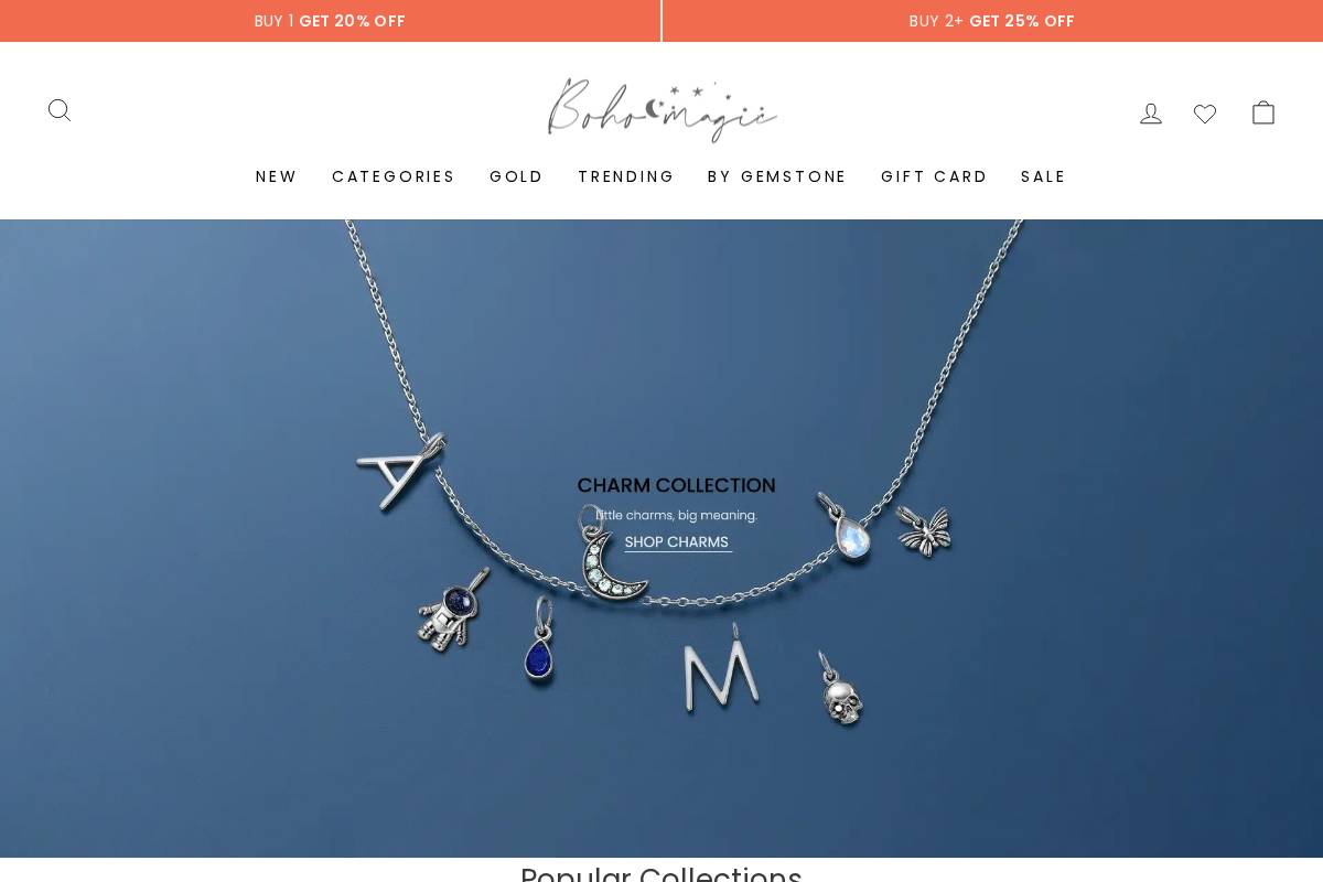 Boho Magic homepage screenshot