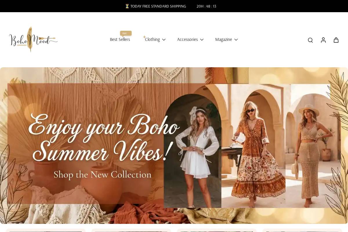 boho-mood.com homepage screenshot