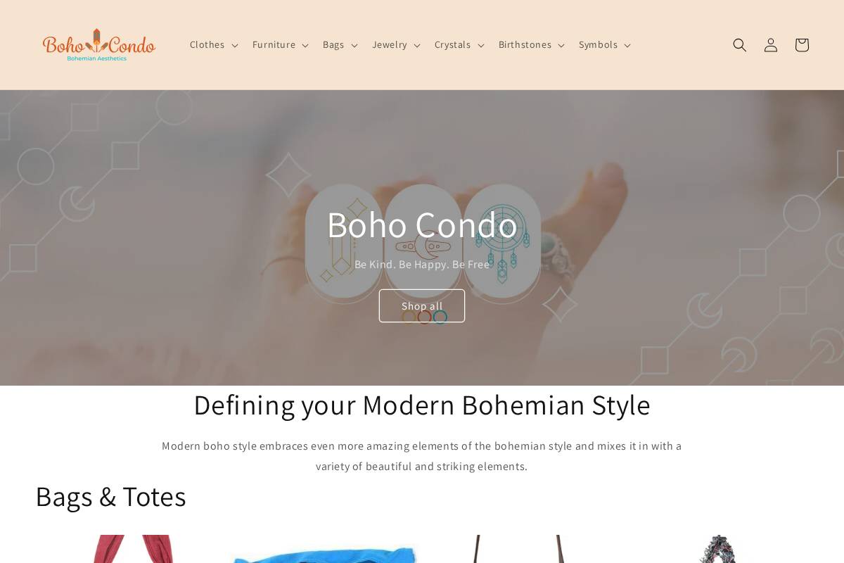 bohocondo.com homepage screenshot