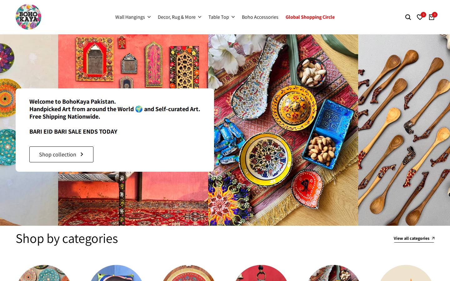 bohokaya.com homepage screenshot