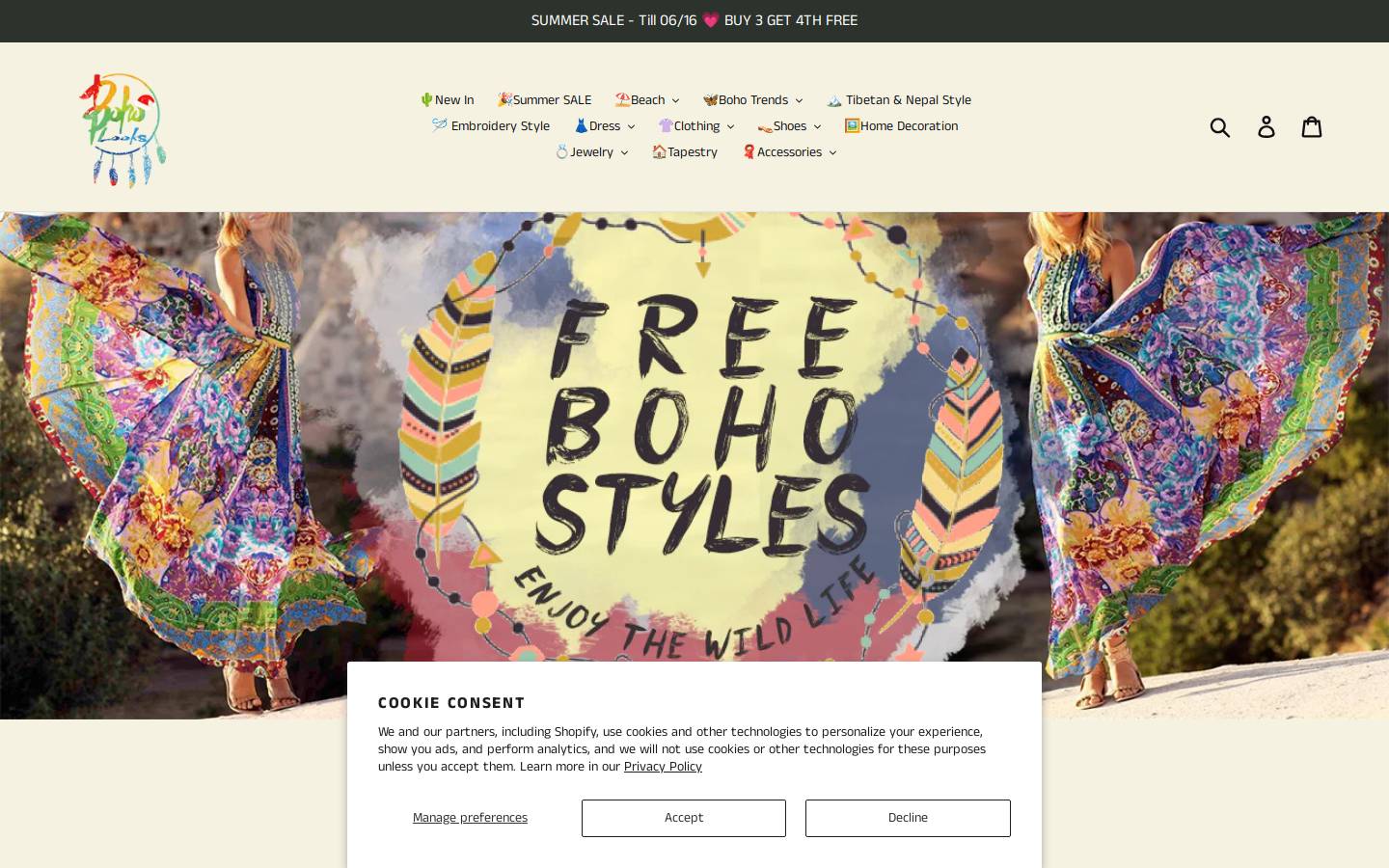 Boholooks homepage screenshot