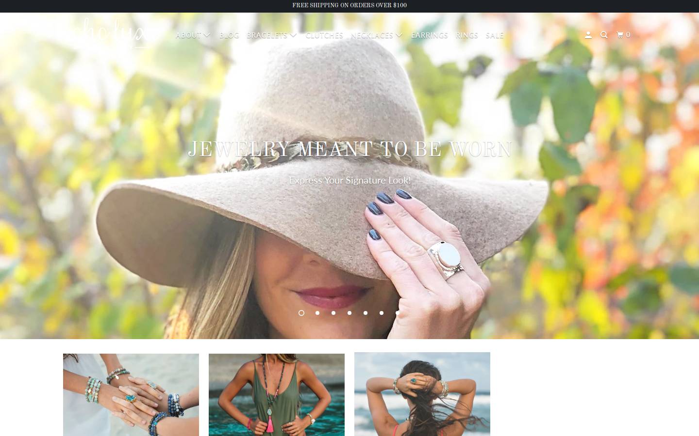 boholuxejewelry.com homepage screenshot