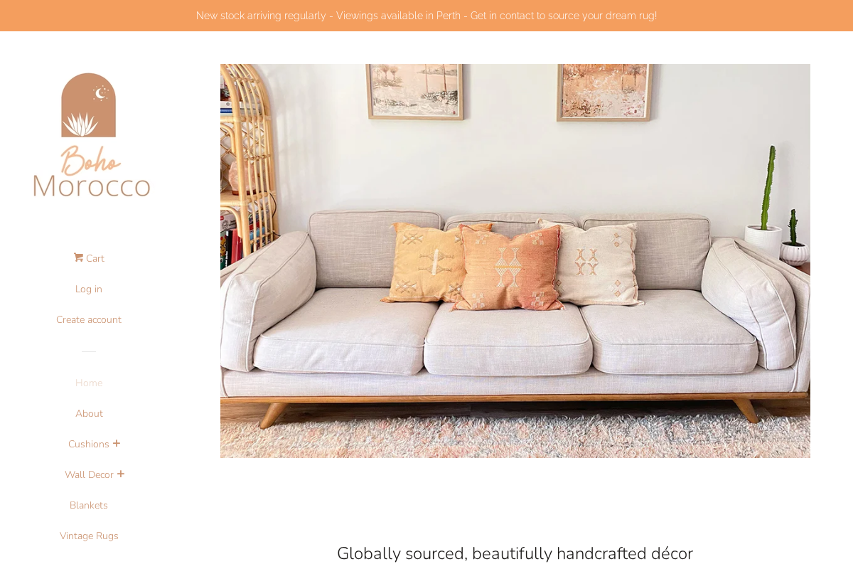 Boho Morocco homepage screenshot