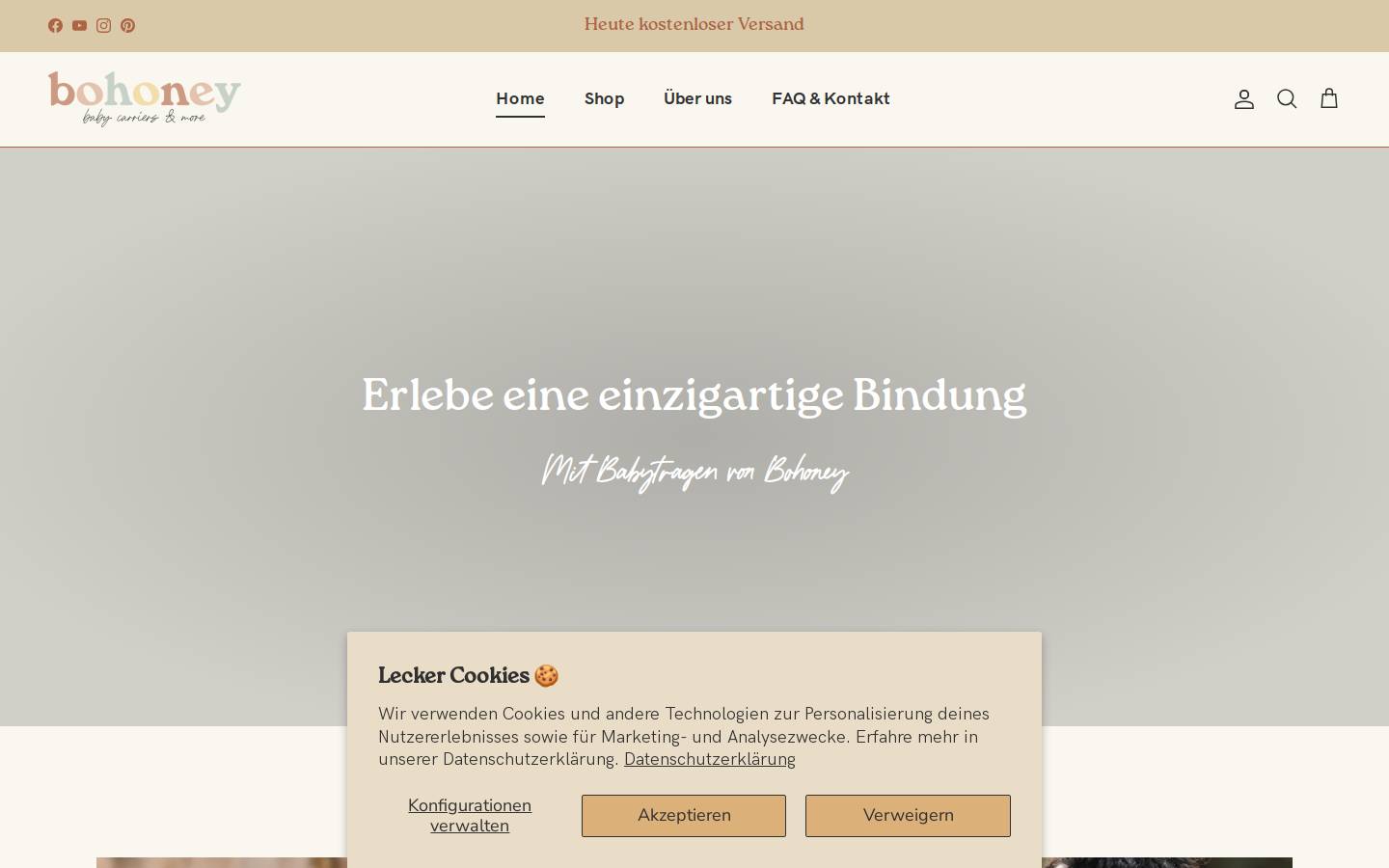 bohoney.com homepage screenshot