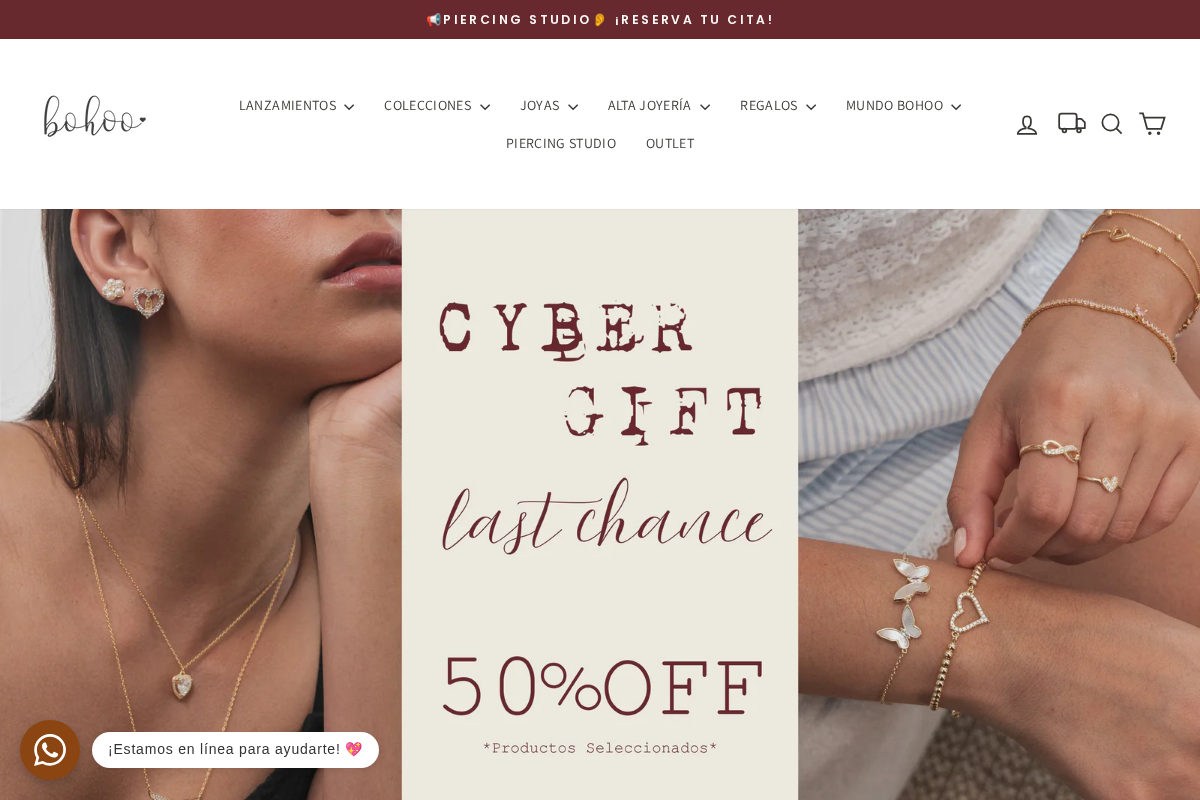 Bohoo jewelry homepage screenshot