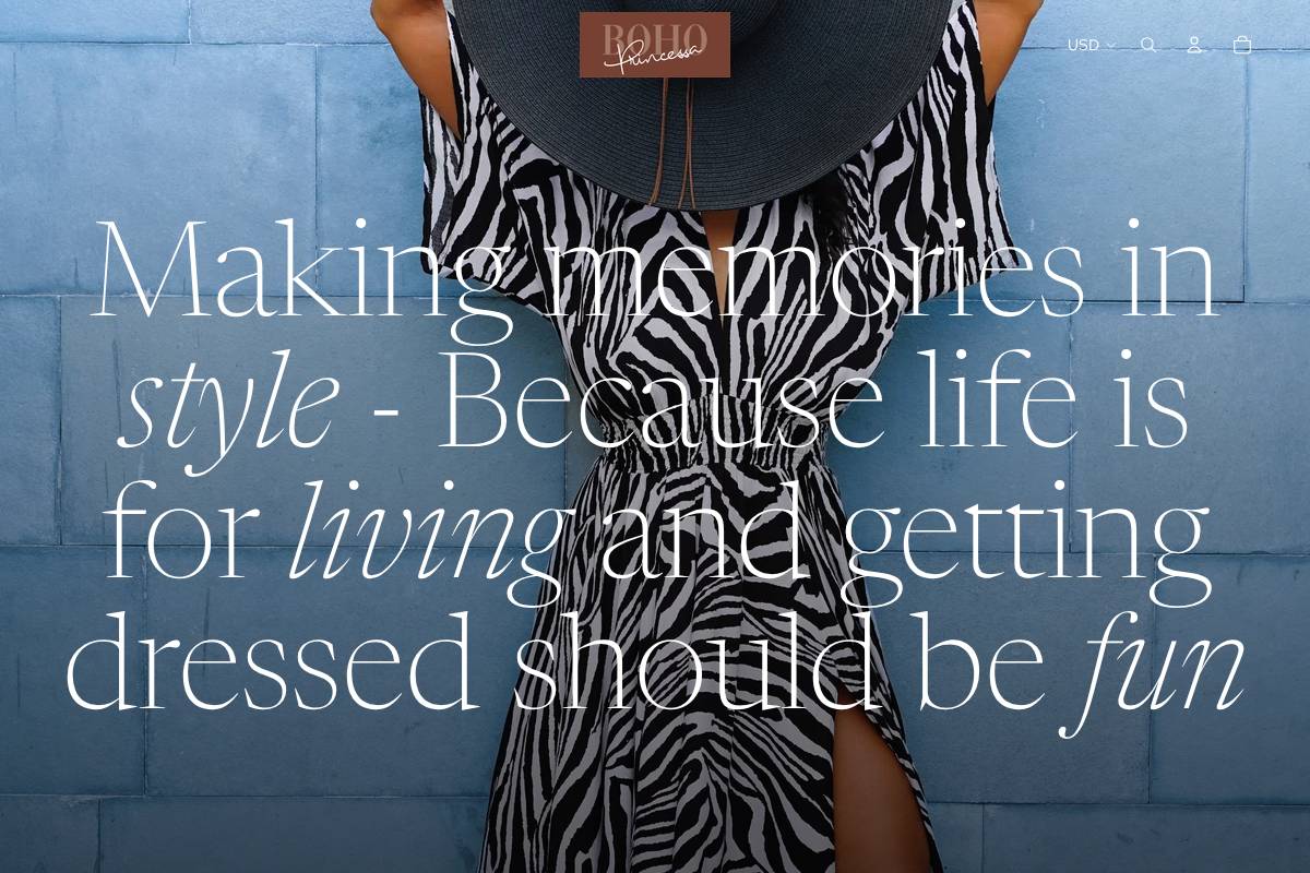 bohoprincessa.com homepage screenshot