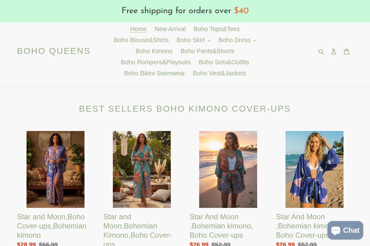 Bohoqueensfree homepage screenshot