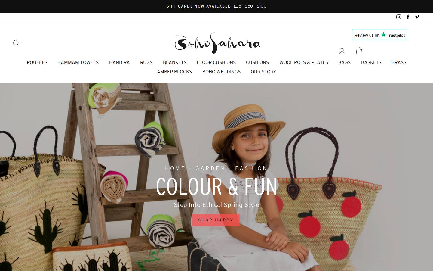 Bohosahara homepage screenshot
