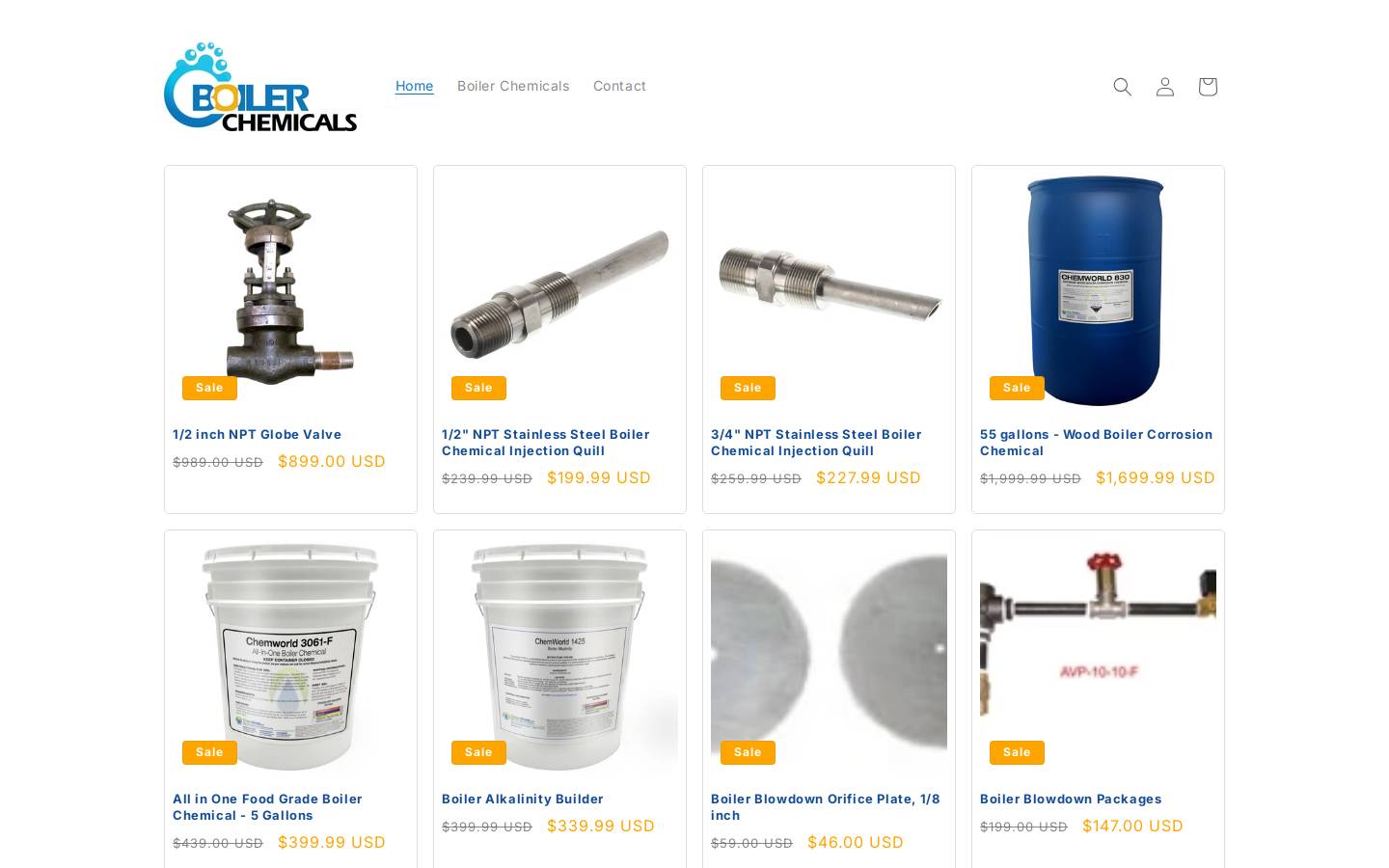 boilerchemicals.com homepage screenshot