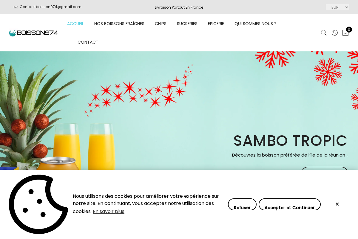 Boisson974 homepage screenshot