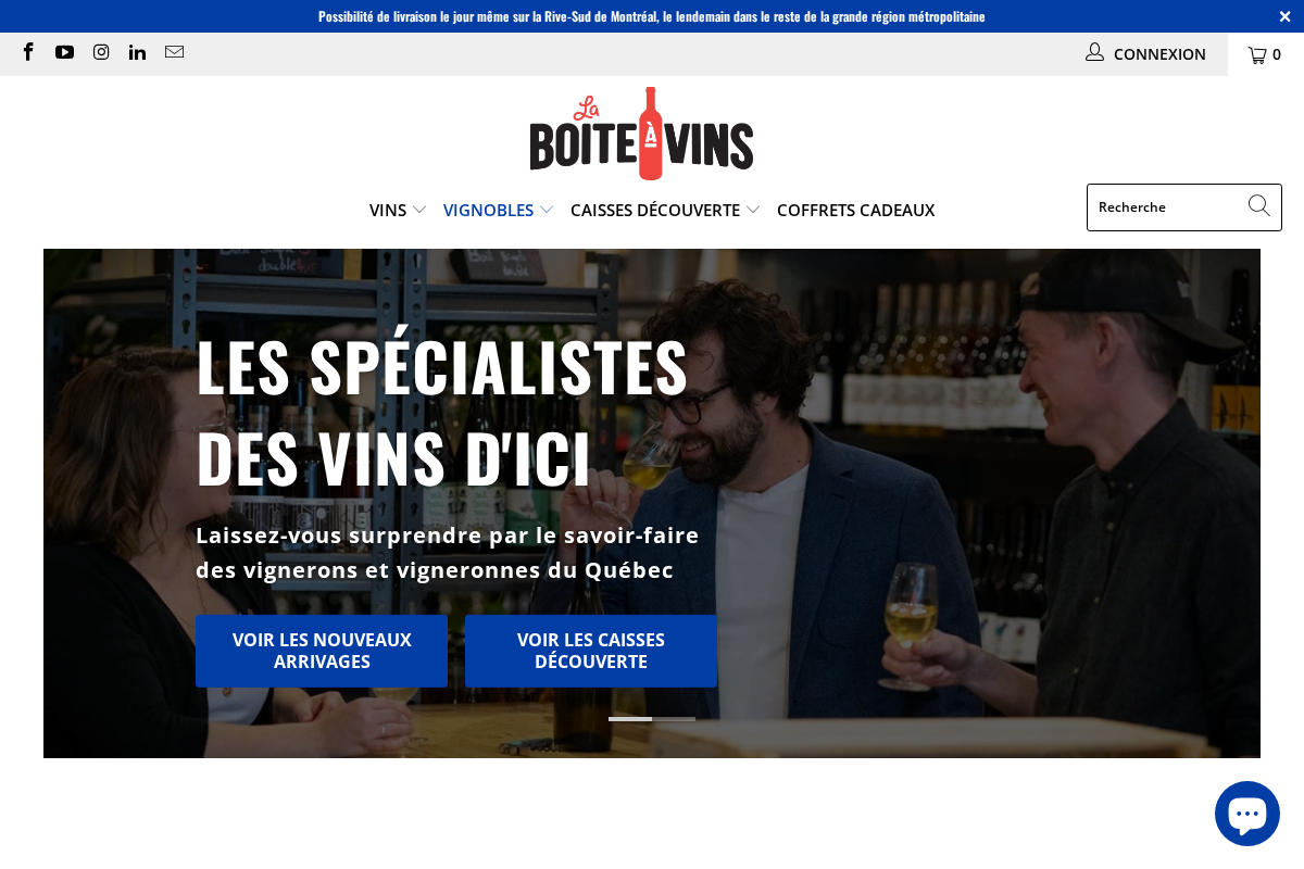 La Boîte à Vins homepage screenshot