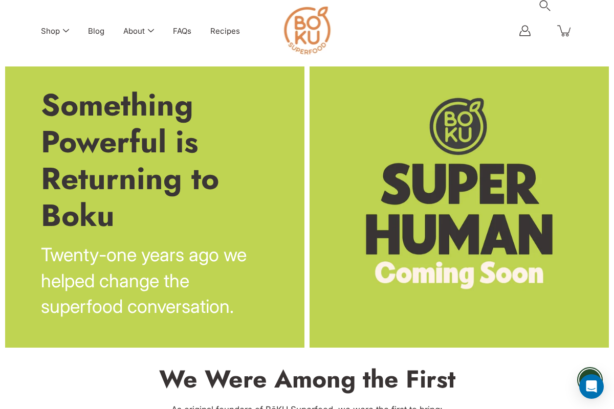 Boku Superfood homepage screenshot