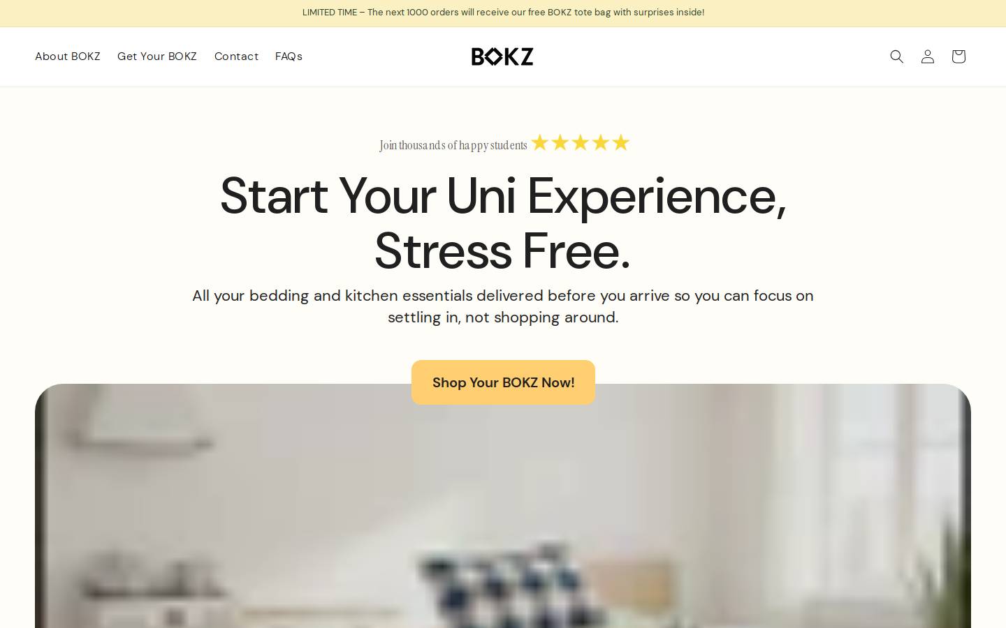 Bokz homepage screenshot