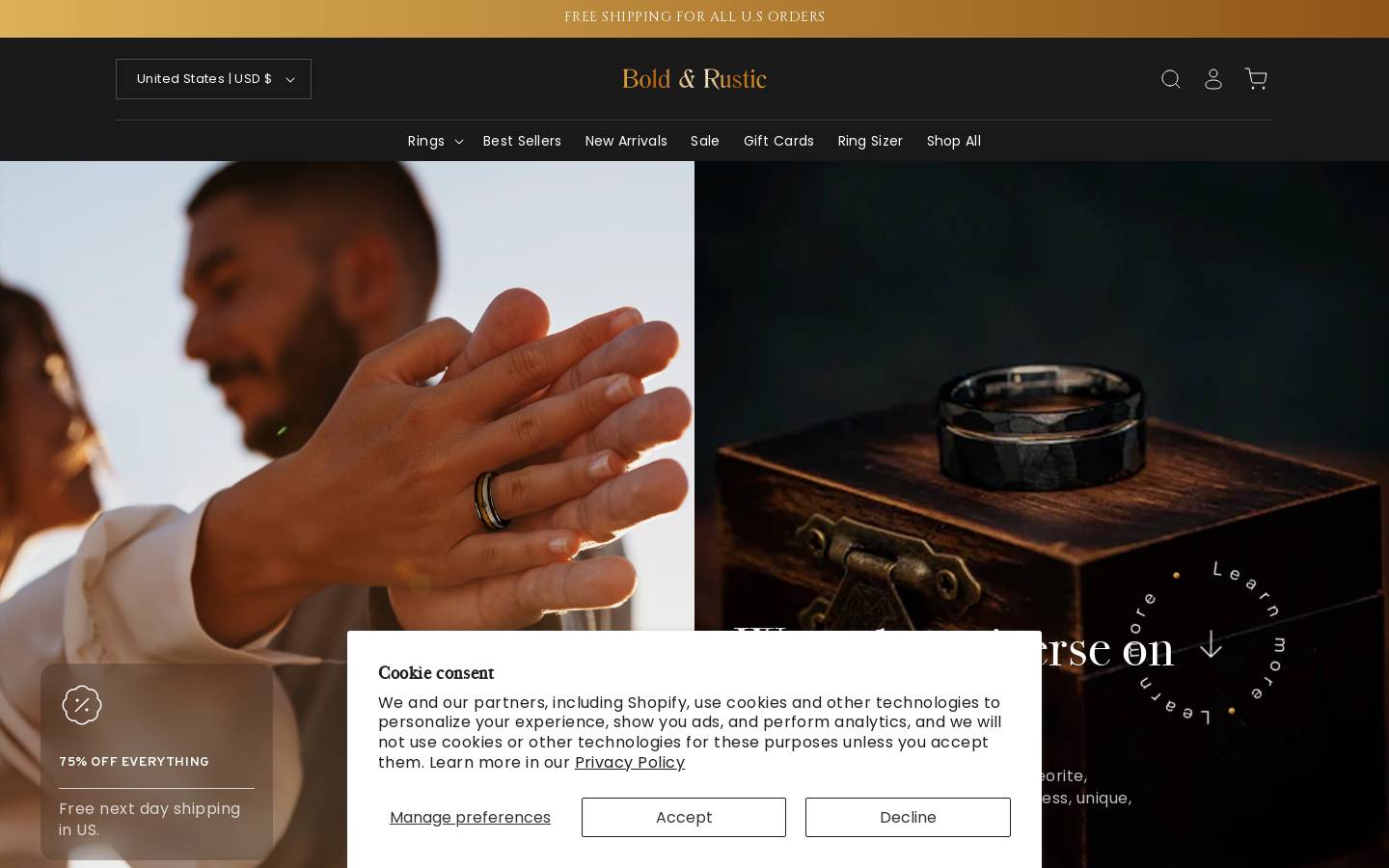 Boldandrustic homepage screenshot