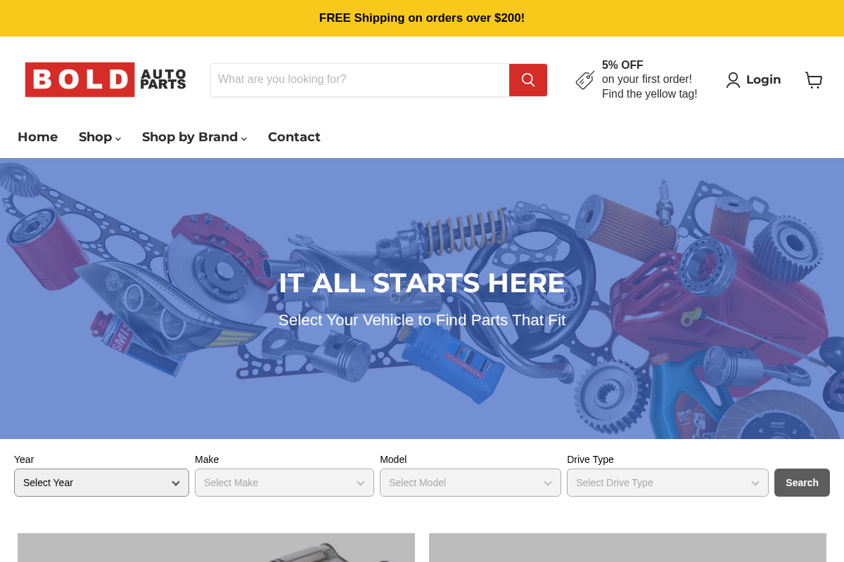 boldautoparts.com homepage screenshot