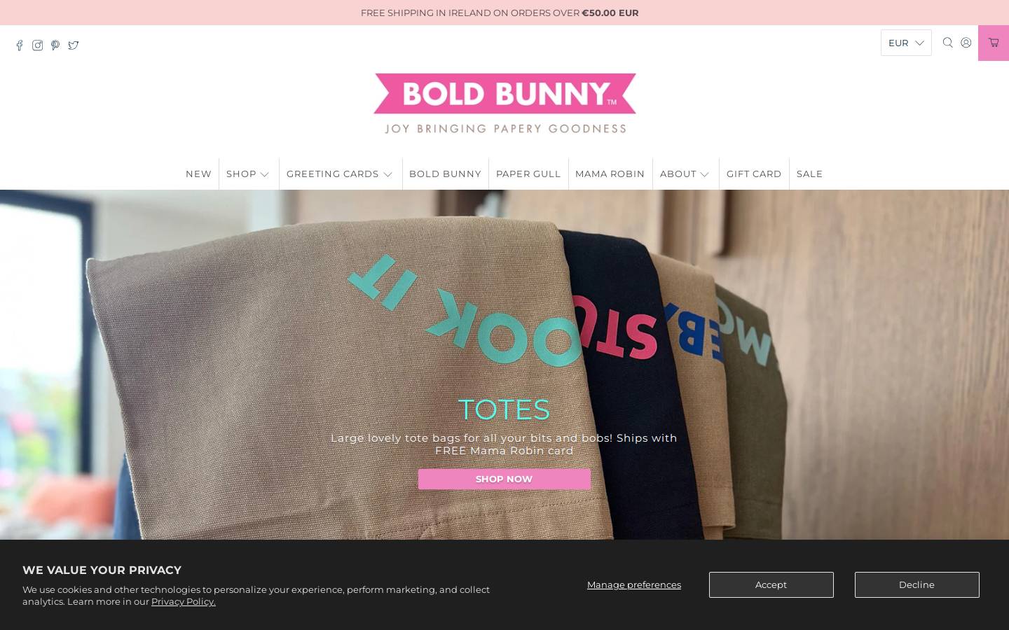 boldbunny.ie homepage screenshot