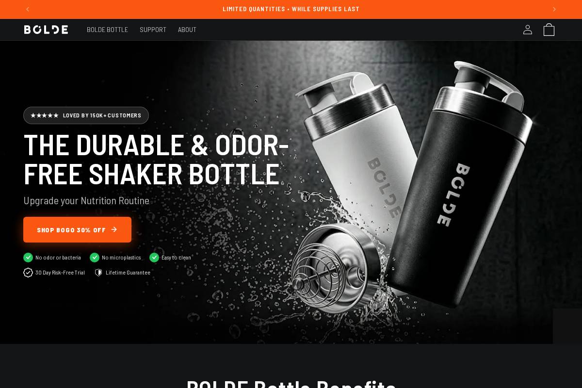 boldebottle.com homepage screenshot