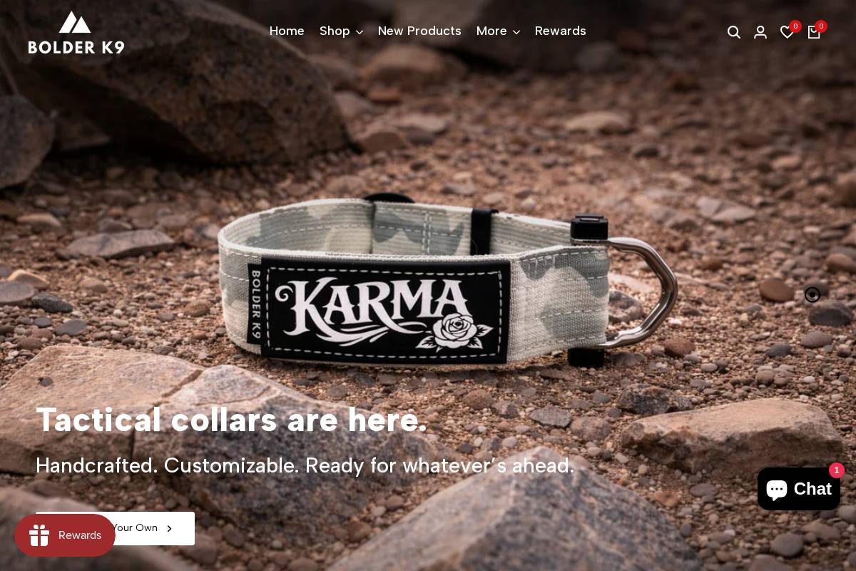 bolderk9.com homepage screenshot