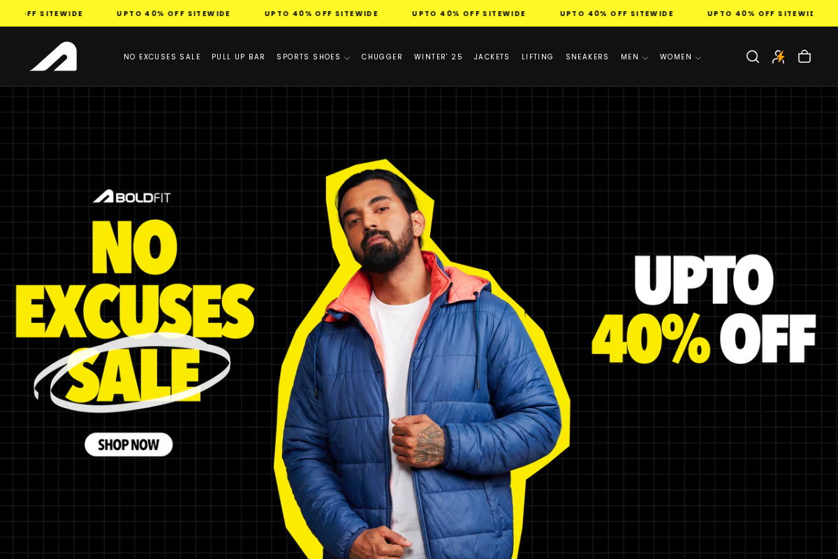 Boldfit homepage screenshot