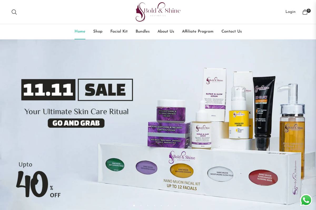 boldnshine.com homepage screenshot