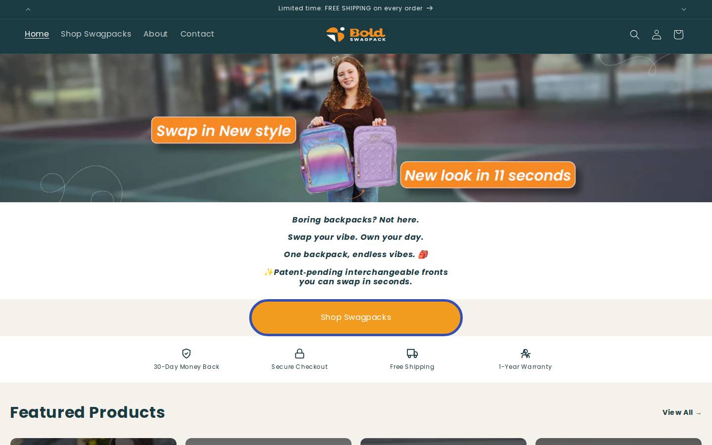 boldswagpack.com homepage screenshot