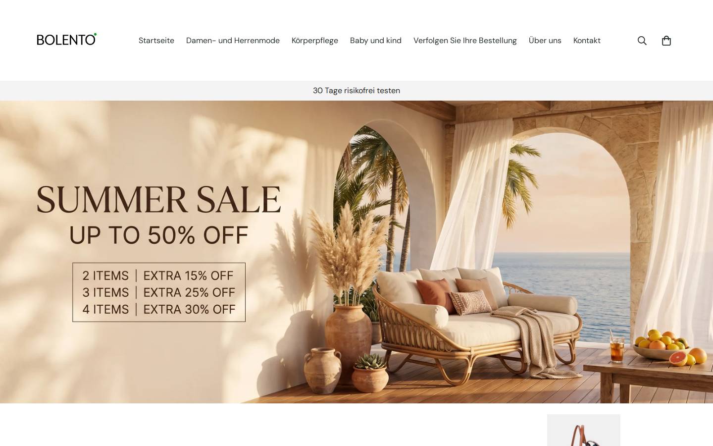 Bolento homepage screenshot