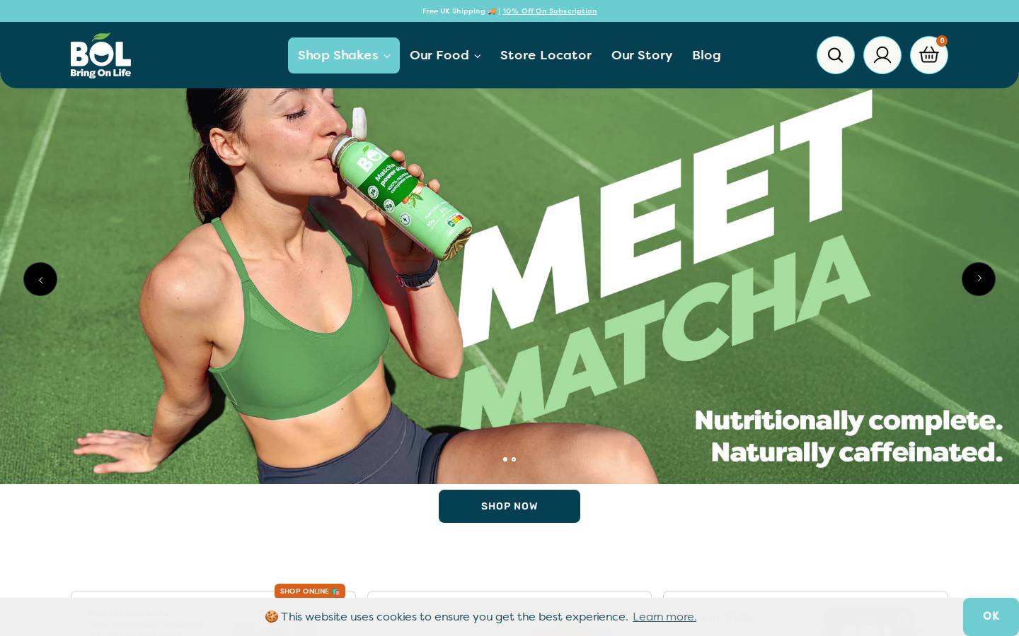 BOL Foods homepage screenshot