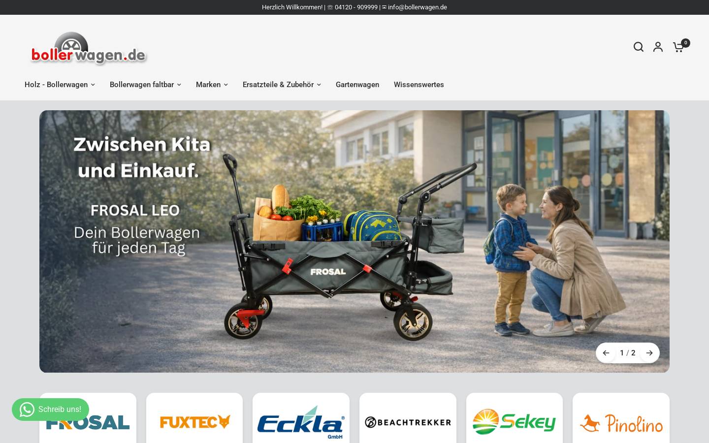 Bollerwagen homepage screenshot