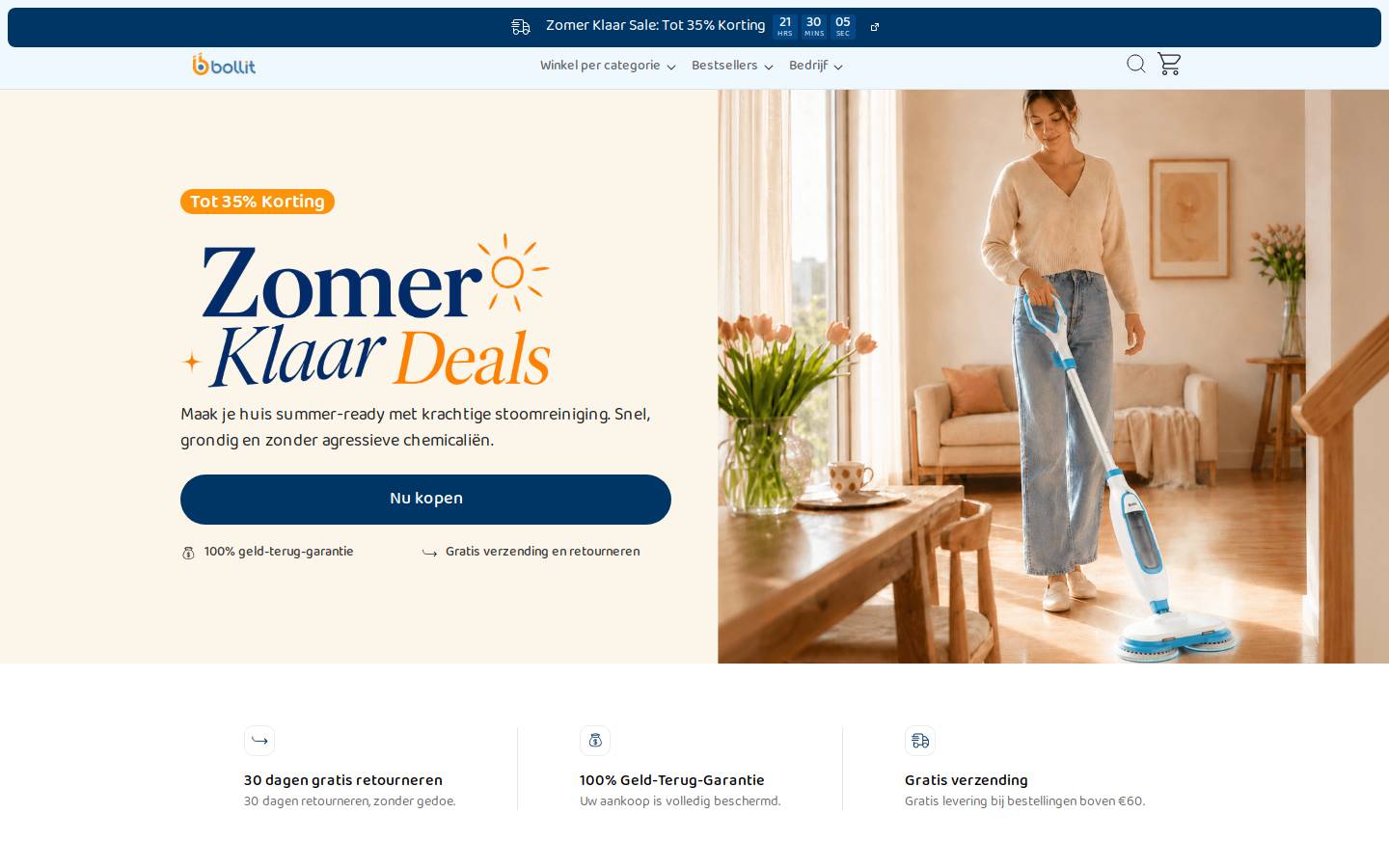 Bollitcleaning homepage screenshot