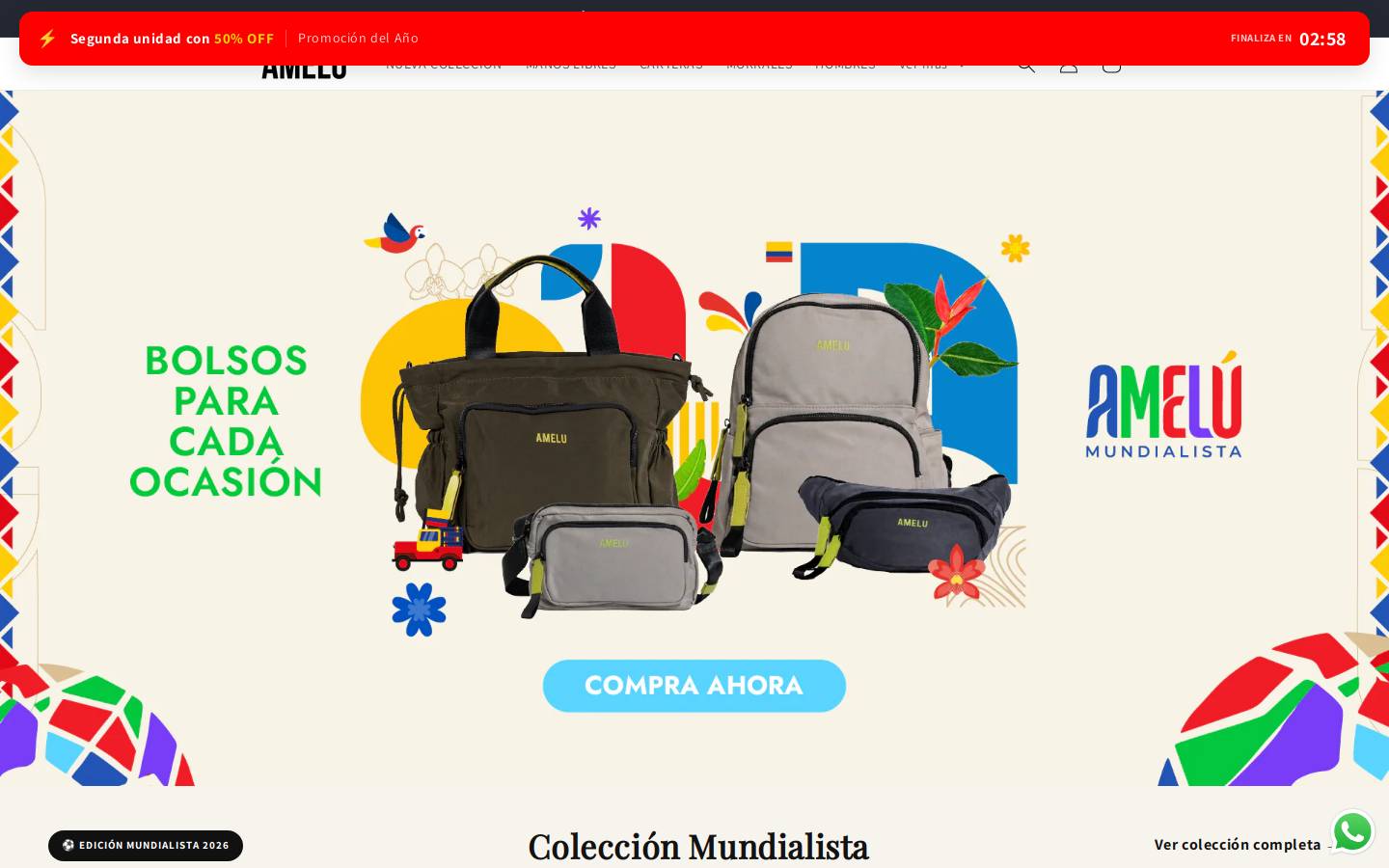 bolsosamelu.com homepage screenshot