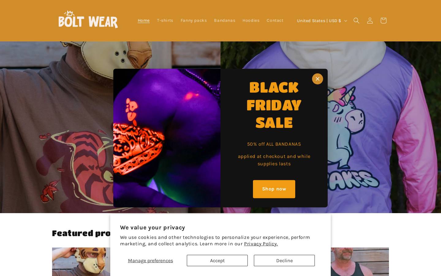 bolt-wear.com homepage screenshot