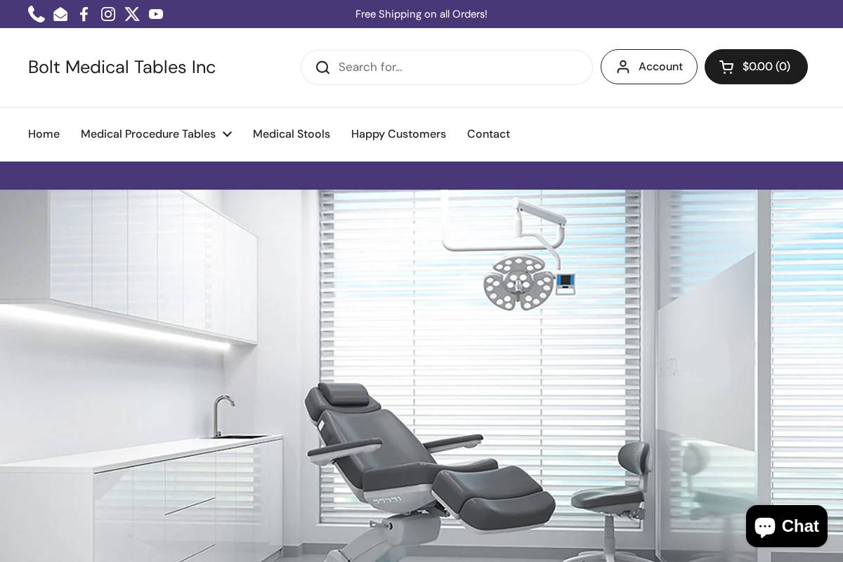 boltmedicaltables.com homepage screenshot