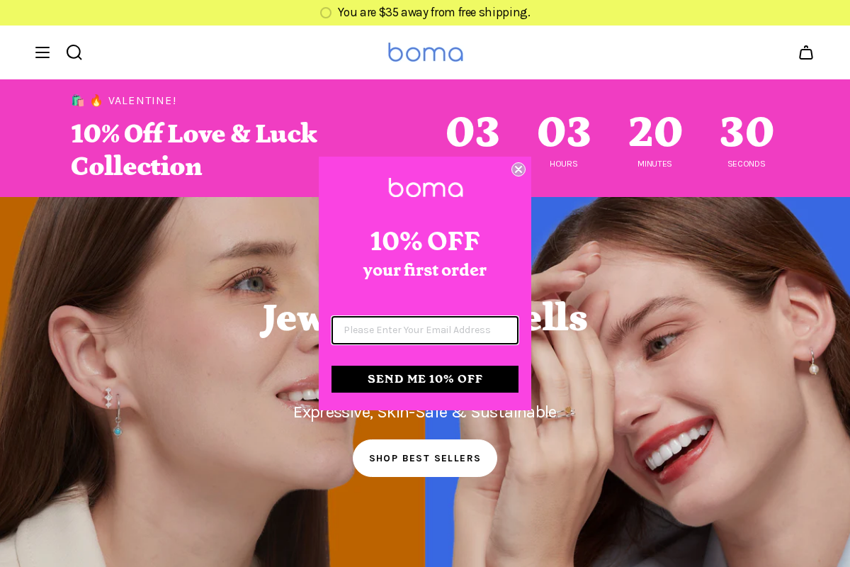 bomajewelry.com homepage screenshot