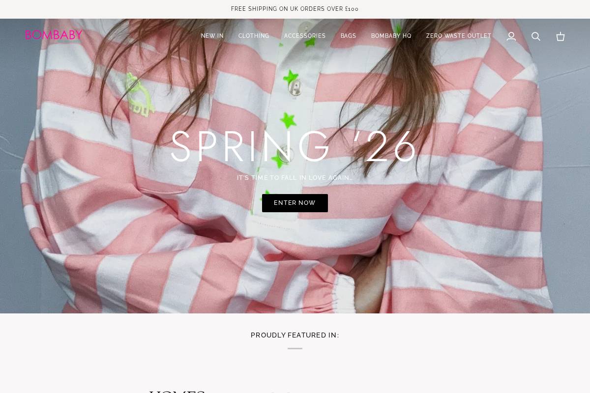 bombaby.co.uk homepage screenshot