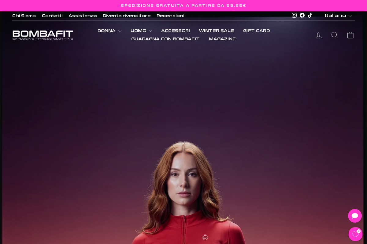 Bombafit homepage screenshot