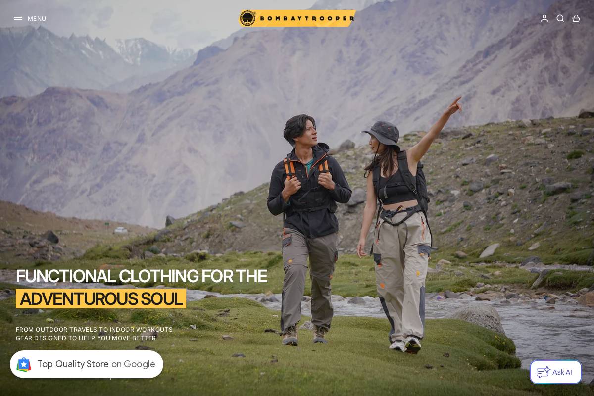 bombaytrooper.com homepage screenshot