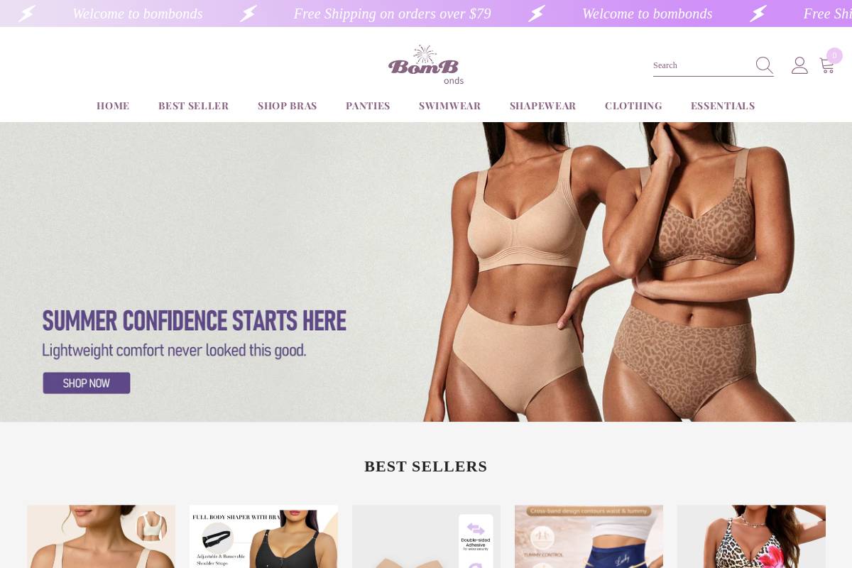 Bombonds homepage screenshot