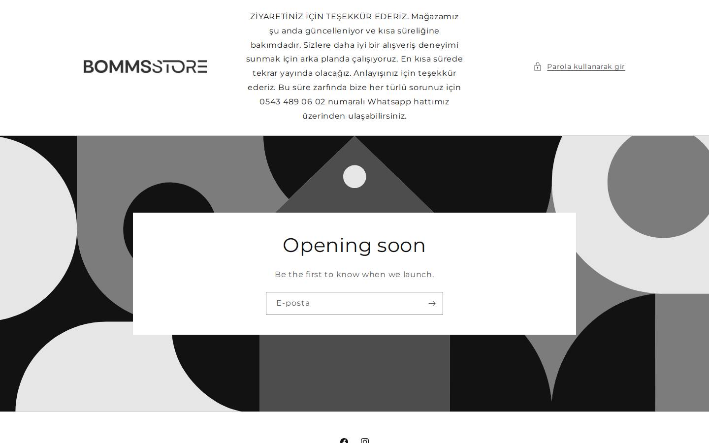 bommsstore.com.tr homepage screenshot
